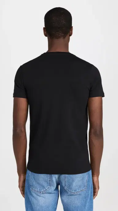 FALKE 2-Pack Cotton Crew Neck Tee Black S | Thumbnail 4 FALKE 2-Pack Cotton Crew Neck Tee Black S | Thumbnail 4