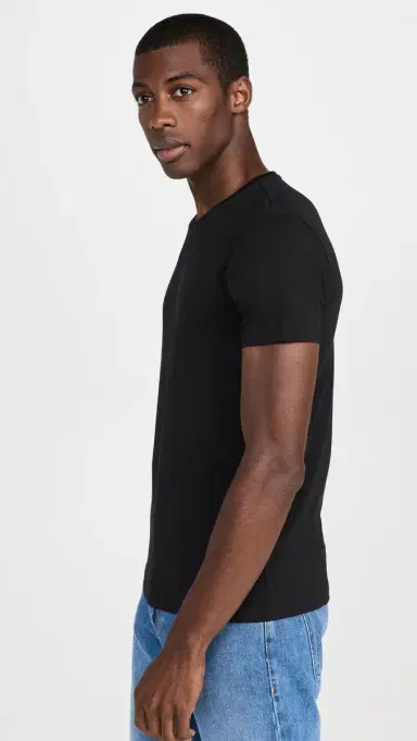 FALKE 2-Pack Cotton Crew Neck Tee Black S | Thumbnail 5 FALKE 2-Pack Cotton Crew Neck Tee Black S | Thumbnail 5