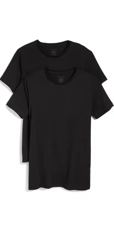 FALKE 2-Pack Cotton Crew Neck Tee Black S | Thumbnail 1 FALKE 2-Pack Cotton Crew Neck Tee Black S | Thumbnail 1