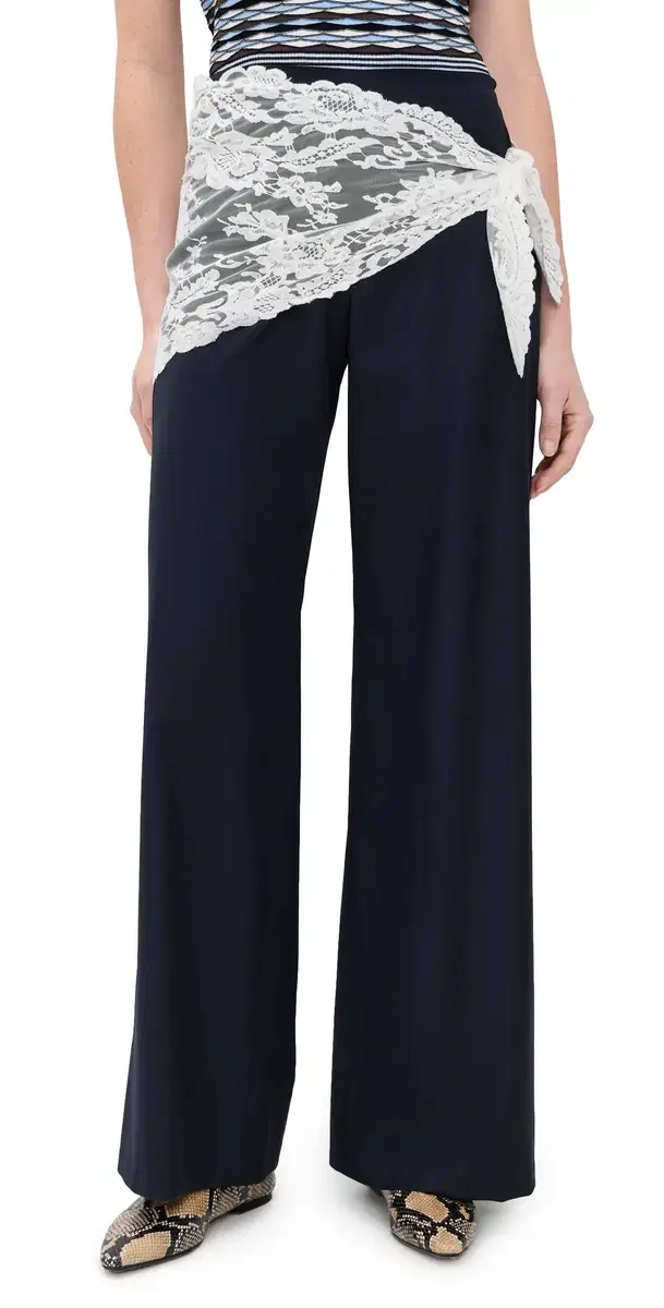 Sea Fiora Tropical Wool Trousers Navy