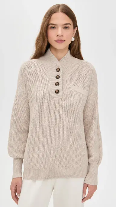 Lunya Pocket Henley Oat Marl | Thumbnail 2 Lunya Pocket Henley Oat Marl | Thumbnail 2