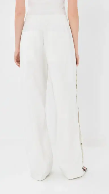 Tibi Nylon Snap Pull On Joggers White M | Thumbnail 4 Tibi Nylon Snap Pull On Joggers White M | Thumbnail 4