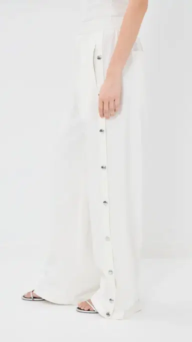 Tibi Nylon Snap Pull On Joggers White M | Thumbnail 5 Tibi Nylon Snap Pull On Joggers White M | Thumbnail 5