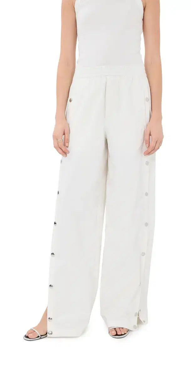 Nylon nap Pull On Joggers White