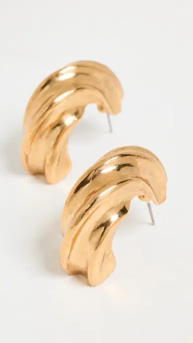 Jennifer Behr Aaryn Hoop Earrings Gold One Size | Thumbnail 2 Jennifer Behr Aaryn Hoop Earrings Gold One Size | Thumbnail 2
