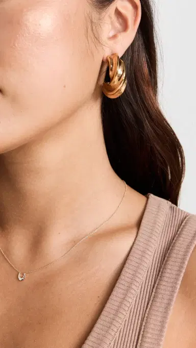 Jennifer Behr Aaryn Hoop Earrings Gold One Size | Thumbnail 3 Jennifer Behr Aaryn Hoop Earrings Gold One Size | Thumbnail 3