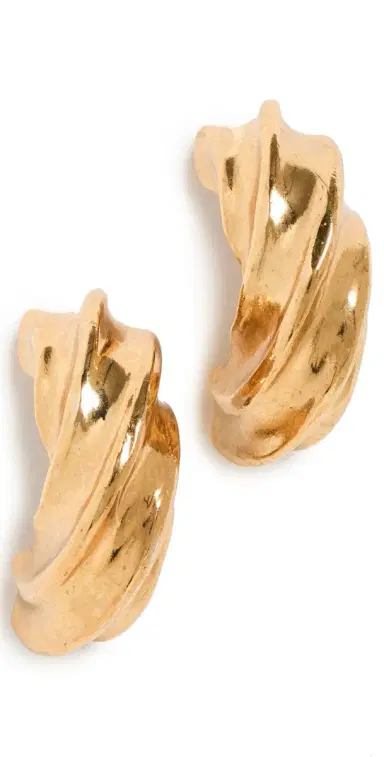Jennifer Behr Aaryn Hoop Earrings Gold One Size | Thumbnail 1 Jennifer Behr Aaryn Hoop Earrings Gold One Size | Thumbnail 1