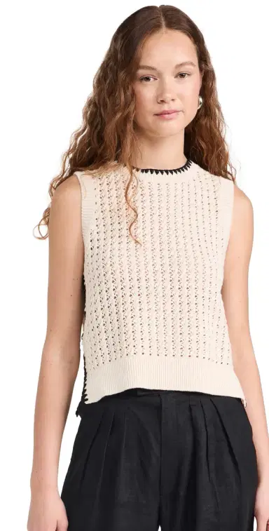 Varley Delaney Knit Vest Birch | Thumbnail 1