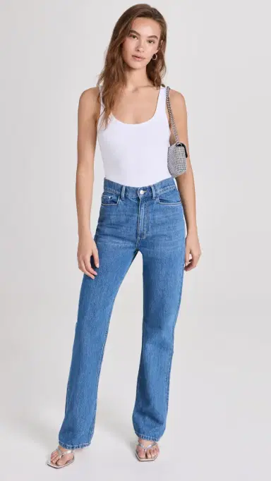 L'Agence Nica Scoop Neck Tank Thong Bodysuit White M | Thumbnail 5