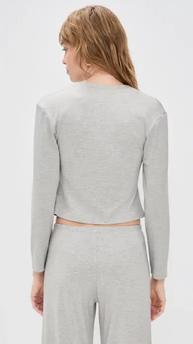 LE BOP Mary Kate Ponte Cardigan Heather Grey | Thumbnail 3 LE BOP Mary Kate Ponte Cardigan Heather Grey | Thumbnail 3