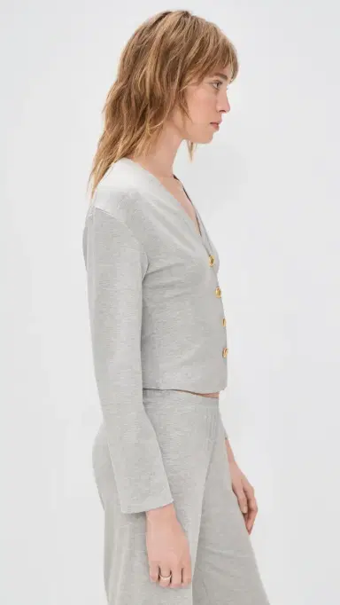 LE BOP Mary Kate Ponte Cardigan Heather Grey | Thumbnail 4 LE BOP Mary Kate Ponte Cardigan Heather Grey | Thumbnail 4