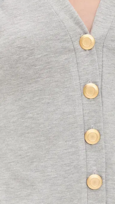 LE BOP Mary Kate Ponte Cardigan Heather Grey | Thumbnail 6 LE BOP Mary Kate Ponte Cardigan Heather Grey | Thumbnail 6