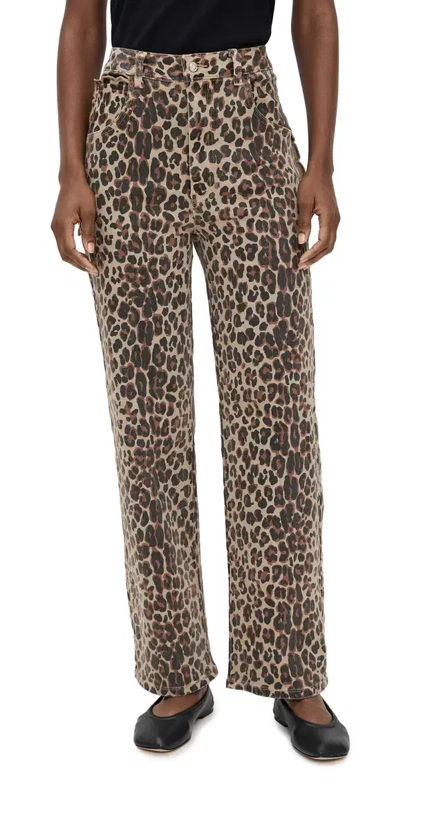 Never Fully Dressed Leopard Lucia Scallop Detail Jeans Leopard