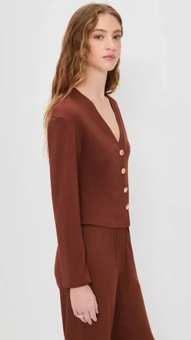 LE BOP Mary Kate Ponte Cardigan Cognac S | Thumbnail 4