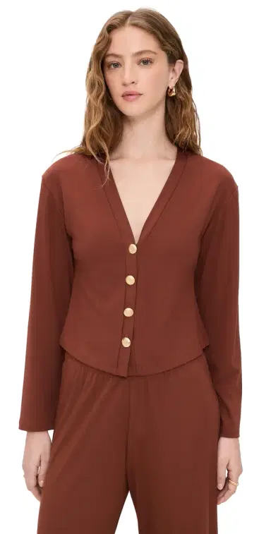 LE BOP Mary Kate Ponte Cardigan Cognac S | Thumbnail 1