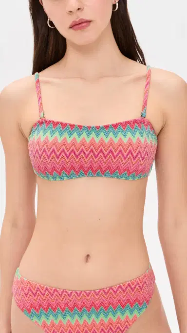 BEACH RIOT Kelsey Bikini Top Strawberry Ice Chevron S | Thumbnail 2
