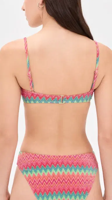 BEACH RIOT Kelsey Bikini Top Strawberry Ice Chevron S | Thumbnail 3