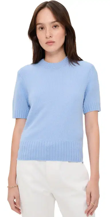 White + Warren Featherweight Cashmere Pullover Blue Vapor | Thumbnail 1 White + Warren Featherweight Cashmere Pullover Blue Vapor | Thumbnail 1