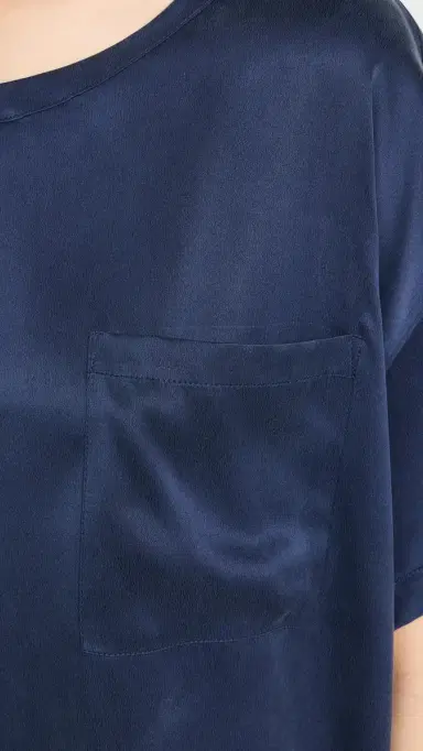 Lunya Washable Silk Oversized Sleep Tee Deep Blue | Thumbnail 6