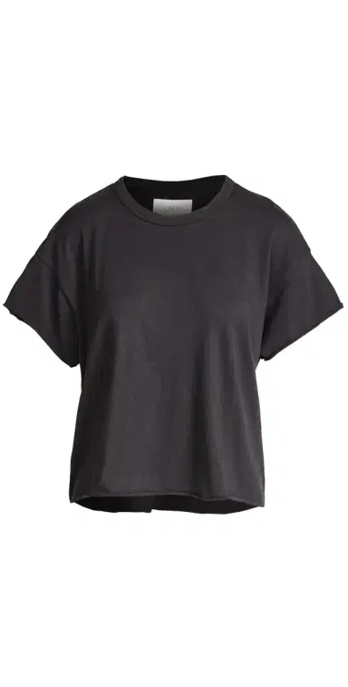The Great. THE GREAT. The Crop Tee Almost Black 1 | Thumbnail 1 The Great. THE GREAT. The Crop Tee Almost Black 1 | Thumbnail 1