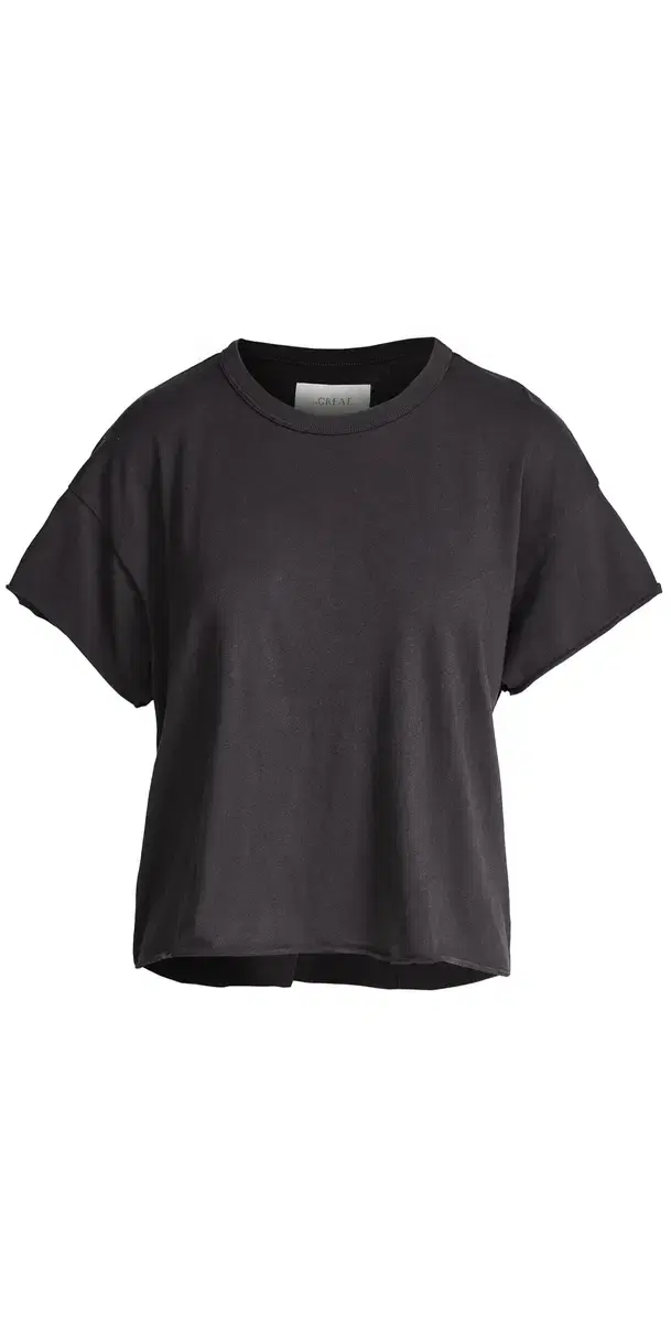 THE GREAT. The Crop Tee Almost Black
