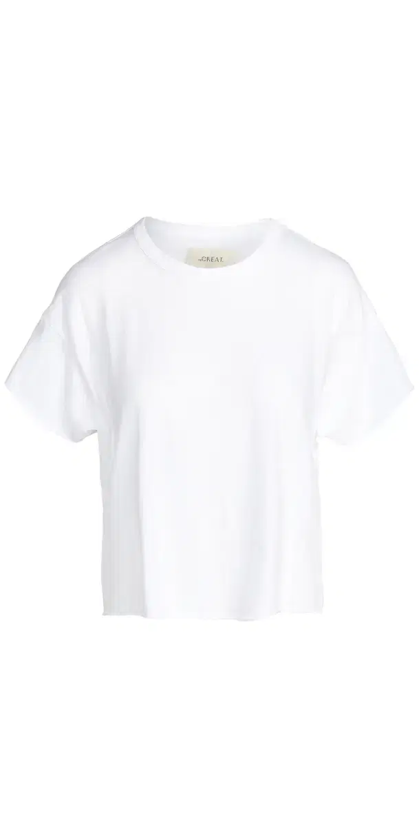 THE GREAT. The Crop Tee True White