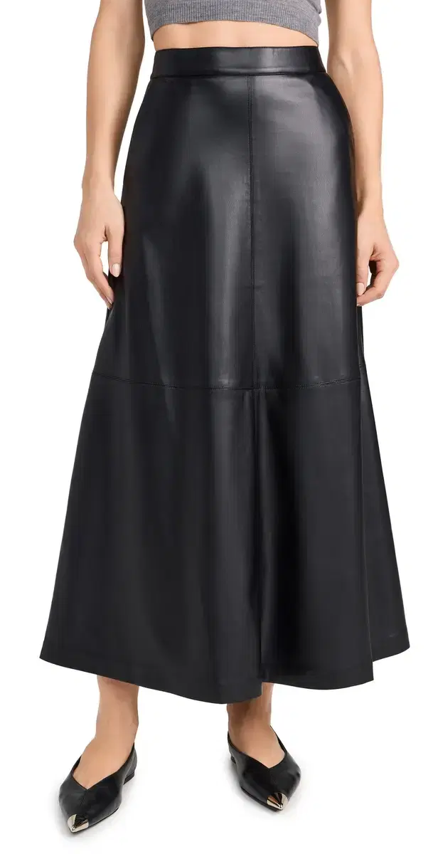 The Tavi Faux Leather Skirt Black