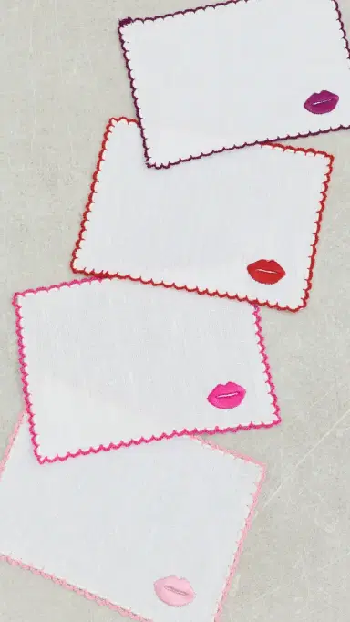 Dear Annabelle Lipstick Kisses Cocktail Napkins Set | Thumbnail 2