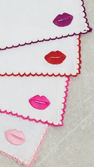 Dear Annabelle Lipstick Kisses Cocktail Napkins Set | Thumbnail 5