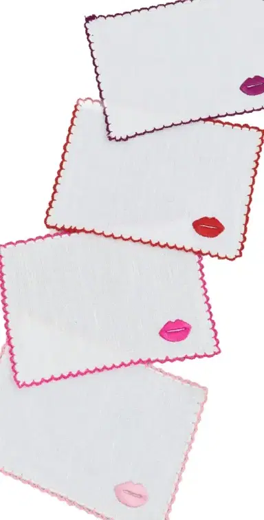 Dear Annabelle Lipstick Kisses Cocktail Napkins Set | Thumbnail 1