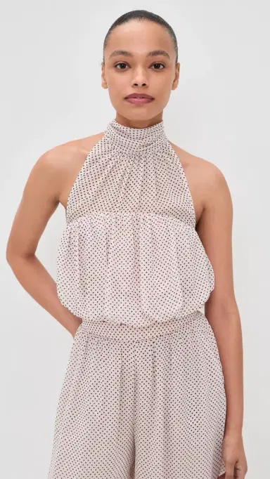 AFRM Laramie Top Mauve Pin Dot L | Thumbnail 2