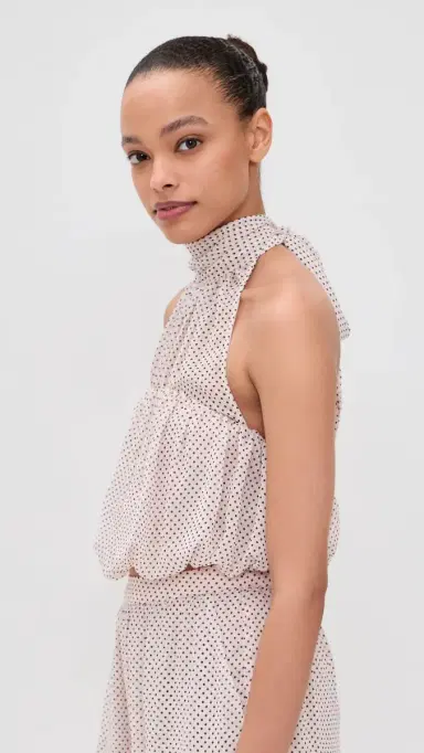 AFRM Laramie Top Mauve Pin Dot L | Thumbnail 4