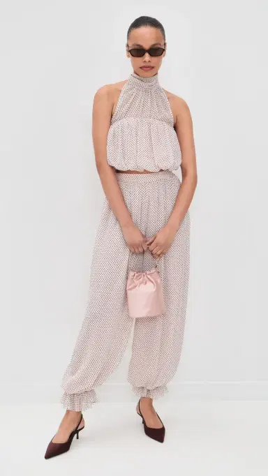 AFRM Laramie Top Mauve Pin Dot L | Thumbnail 5