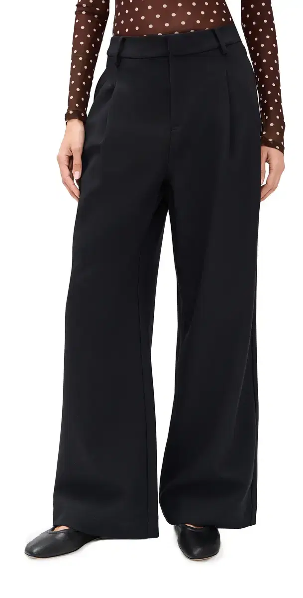 LE BOP Reese Pleated Pants Black