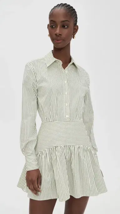 Staud Rocco Mini Dress Chive Stripe 14 | Thumbnail 2