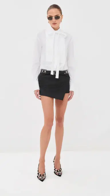 The Attico Mini Shirt Dress with Necktie White/Black 38 | Thumbnail 5 The Attico Mini Shirt Dress with Necktie White/Black 38 | Thumbnail 5