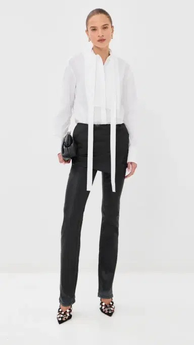 The Attico Mini Shirt Dress with Necktie White/Black 38 | Thumbnail 6 The Attico Mini Shirt Dress with Necktie White/Black 38 | Thumbnail 6