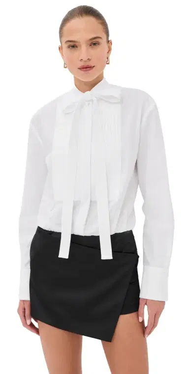 The Attico Mini Shirt Dress with Necktie White/Black 38 | Thumbnail 1 The Attico Mini Shirt Dress with Necktie White/Black 38 | Thumbnail 1