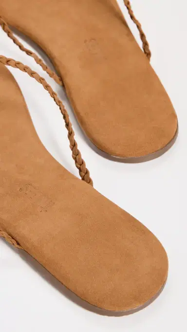 TKEES Lily Braid Flip Flops Camel 6 | Thumbnail 4