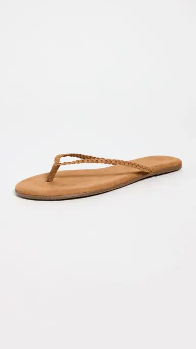 TKEES Lily Braid Flip Flops Camel 6 | Thumbnail 5