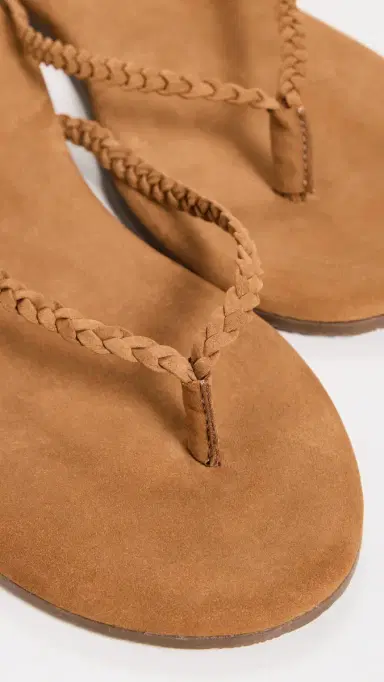 TKEES Lily Braid Flip Flops Camel 6 | Thumbnail 6