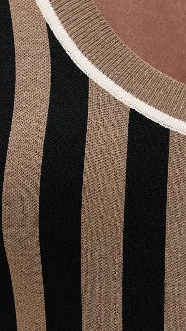 LE BOP Striped Jacquard Dress Chocolate/Black | Thumbnail 6