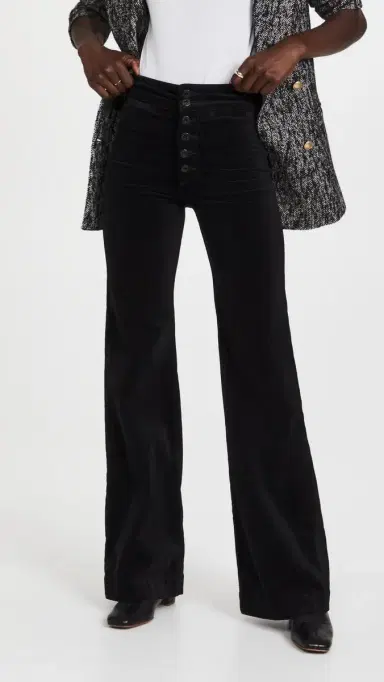 Askk NY Brighton Velvet Wide Leg Pants Black Velvet 32 | Thumbnail 2