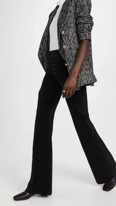 Askk NY Brighton Velvet Wide Leg Pants Black Velvet 32 | Thumbnail 5