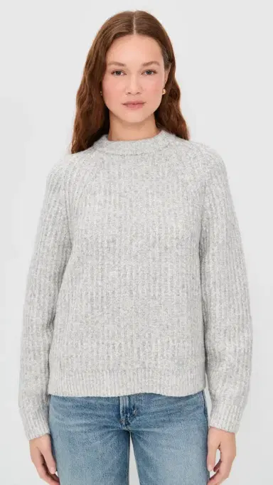 Madewell Ribbed Cotton-Blend Sweater Heather Grey | Thumbnail 2 Madewell Ribbed Cotton-Blend Sweater Heather Grey | Thumbnail 2