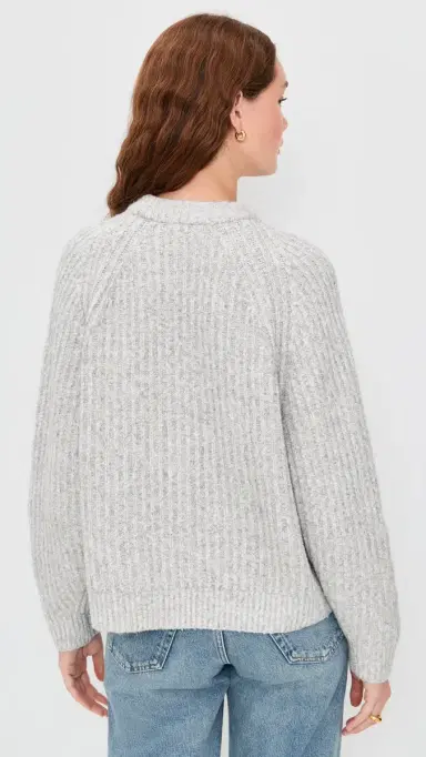 Madewell Ribbed Cotton-Blend Sweater Heather Grey | Thumbnail 3 Madewell Ribbed Cotton-Blend Sweater Heather Grey | Thumbnail 3