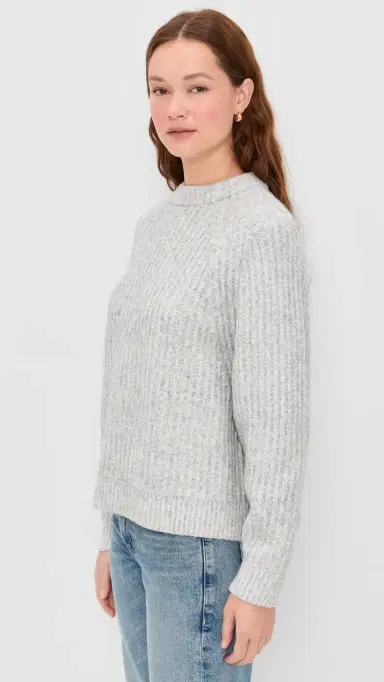 Madewell Ribbed Cotton-Blend Sweater Heather Grey | Thumbnail 4 Madewell Ribbed Cotton-Blend Sweater Heather Grey | Thumbnail 4