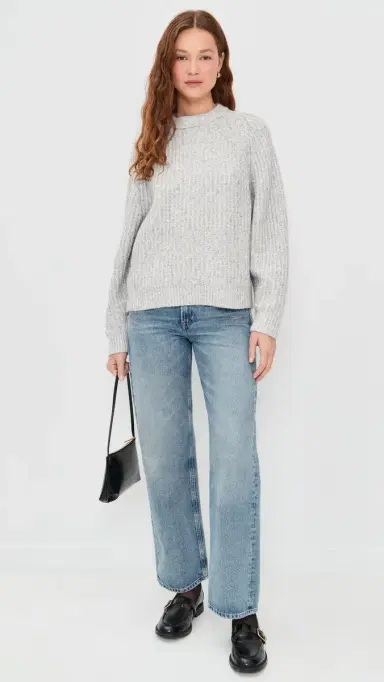 Madewell Ribbed Cotton-Blend Sweater Heather Grey | Thumbnail 5 Madewell Ribbed Cotton-Blend Sweater Heather Grey | Thumbnail 5