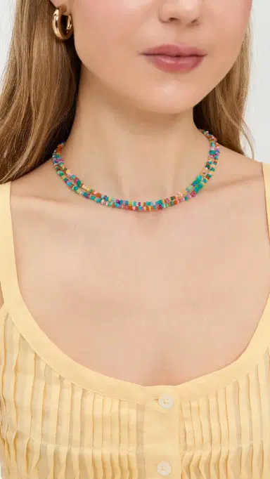 JIA JIA 14k Mini Rainbow Pebble Opal Long Necklace | Thumbnail 3
