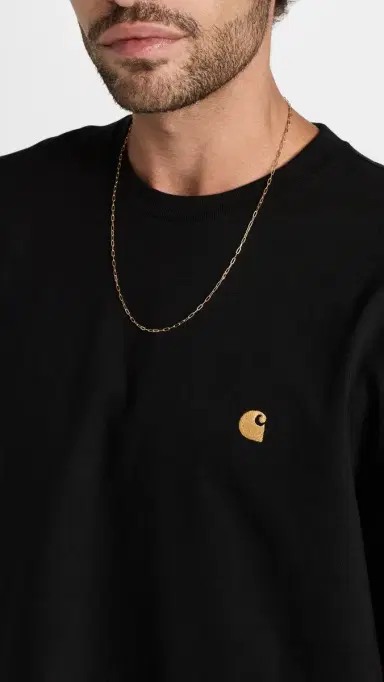 Carhartt WIP Short Sleeve Chase T-Shirt Black/Gold | Thumbnail 6 Carhartt WIP Short Sleeve Chase T-Shirt Black/Gold | Thumbnail 6